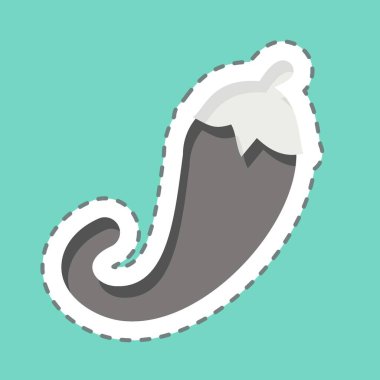 Çıkartma çizgisi Chili Kağıt 'ı kesti. Meyve ve sebze sembolüyle ilgili. Basit dizayn edilebilir. Basit resimleme