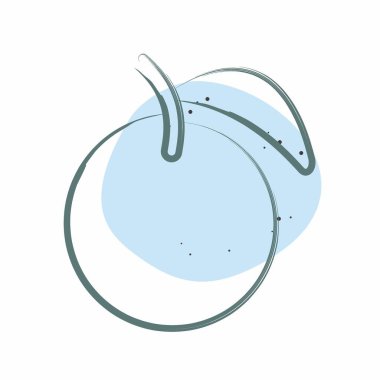 Simge portakalı. Meyve ve sebze sembolüyle ilgili. Renkli Leke Biçimi. Basit dizayn edilebilir. Basit resimleme