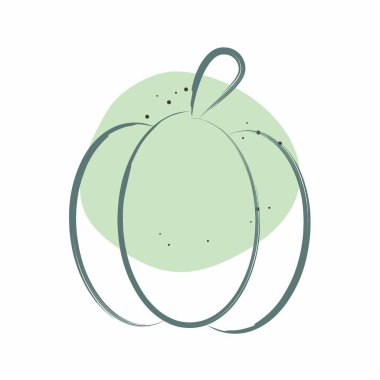 Icon Paprika. Meyve ve sebze sembolüyle ilgili. Renkli Leke Biçimi. Basit dizayn edilebilir. Basit resimleme