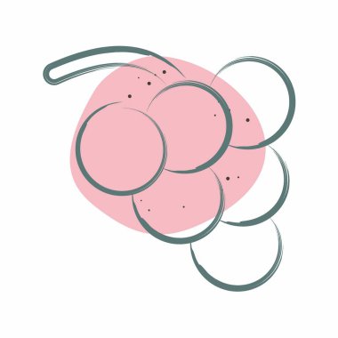 Simge üzümü. Meyve ve sebze sembolüyle ilgili. Renkli Leke Biçimi. Basit dizayn edilebilir. Basit resimleme