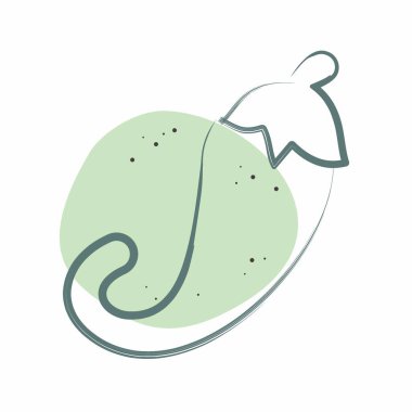 Icon Chili Kağıdı. Meyve ve sebze sembolüyle ilgili. Renkli Leke Biçimi. Basit dizayn edilebilir. Basit resimleme