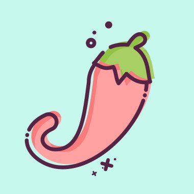 Icon Chili Kağıdı. Meyve ve sebze sembolüyle ilgili. MBE tarzı. Basit dizayn edilebilir. Basit resimleme