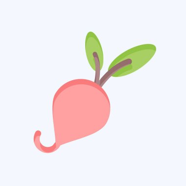 Simge turpu. Meyve ve sebze sembolüyle ilgili. Düz stil. Basit dizayn edilebilir. Basit resimleme