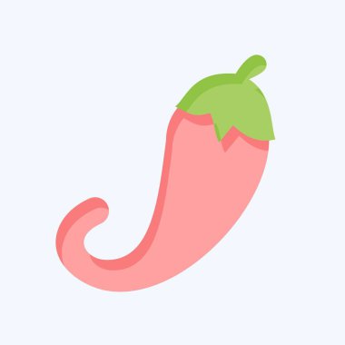 Icon Chili Kağıdı. Meyve ve sebze sembolüyle ilgili. Düz stil. Basit dizayn edilebilir. Basit resimleme