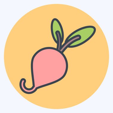 Simge turpu. Fruit ve Sebze Renk Eşi tarzında. Basit dizayn edilebilir. Basit resimleme