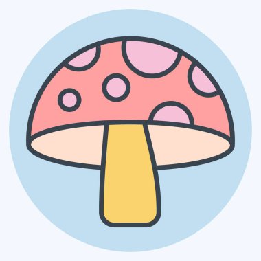 İkon mantarı. Fruit ve Sebze Renk Eşi tarzında. Basit dizayn edilebilir. Basit resimleme