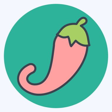 Icon Chili Kağıdı. Fruit ve Sebze Renk Eşi tarzında. Basit dizayn edilebilir. Basit resimleme