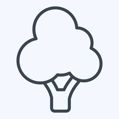 Brokoli ikonu. Fruit ve Sebze çizgisi tarzıyla ilgili. Basit dizayn edilebilir. Basit resimleme