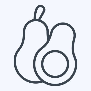 Simge Avokado. Fruit ve Sebze çizgisi tarzıyla ilgili. Basit dizayn edilebilir. Basit resimleme