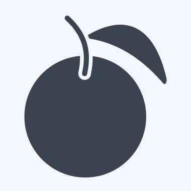 Simge portakalı. Meyve ve sebze sembolüyle ilgili. Kabartma tarzı. Basit dizayn edilebilir. Basit resimleme