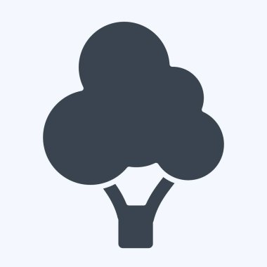 Brokoli ikonu. Meyve ve sebze sembolüyle ilgili. Kabartma tarzı. Basit dizayn edilebilir. Basit resimleme