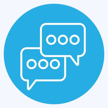 Simge Sohbeti. İletişim sembolüyle ilgili. Mavi gözlü. Basit dizayn edilebilir. Basit resimleme