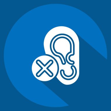 Simge Sağırı. İletişim sembolüyle ilgili. Uzun gölge tarzı. Basit dizayn edilebilir. Basit resimleme