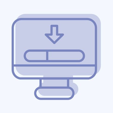 Simge yükleniyor. İletişim sembolüyle ilgili. İki ton stili. Basit dizayn edilebilir. Basit resimleme