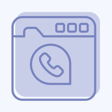 Simge Sohbeti Mesajı. İletişim sembolüyle ilgili. İki ton stili. Basit dizayn edilebilir. Basit resimleme