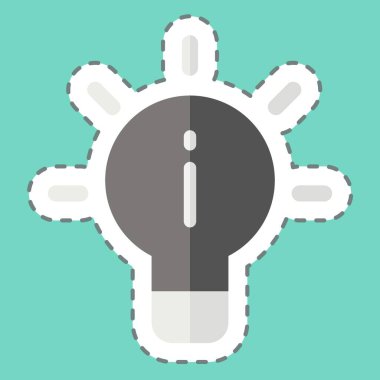 Çıkartma çizgisi fikri kesti. İletişim sembolüyle ilgili. İletişim. Basit dizayn edilebilir. Basit resimleme