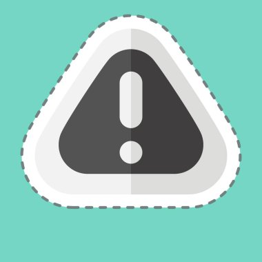 Çıkartma çizgisi Ünlem 'i kesti. İletişim sembolüyle ilgili. İletişim. Basit dizayn edilebilir. Basit resimleme