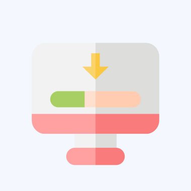 Simge yükleniyor. İletişim sembolüyle ilgili. Düz stil. Basit dizayn edilebilir. Basit resimleme