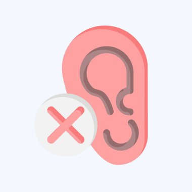 Simge Sağırı. İletişim sembolüyle ilgili. Düz stil. Basit dizayn edilebilir. Basit resimleme