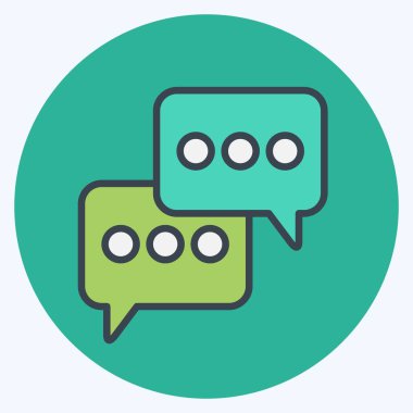 Simge Sohbeti. İletişim sembolüyle ilgili. renk arkadaşı stili. Basit dizayn edilebilir. Basit resimleme