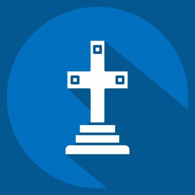 İkon Yeraltı Mezarlığı. Fransa sembolüyle ilgili. Uzun gölge tarzı. Basit dizayn edilebilir. Basit resimleme