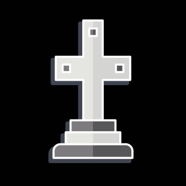 İkon Yeraltı Mezarlığı. Fransa sembolüyle ilgili. Parlak bir stil. Basit dizayn edilebilir. Basit resimleme