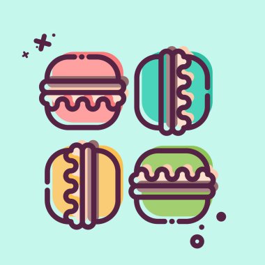 Simge Macaron. Fransa sembolüyle ilgili. MBE tarzı. Basit dizayn edilebilir. Basit resimleme