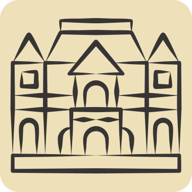 Icon Müzesi Rodin. Fransa sembolüyle ilgili. El çizimi tarzı. Basit dizayn edilebilir. Basit resimleme