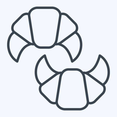 İkon kruvasan. Fransa sembolüyle ilgili. Sıra tarzı. Basit dizayn edilebilir. Basit resimleme