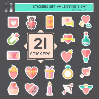 Çıkartma Sevgililer Günü 'nü belirledi. Aşk sembolüyle ilgili. Kabartma tarzı. Basit dizayn edilebilir. Basit resimleme