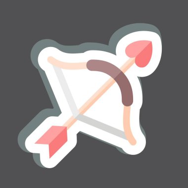 Çıkartmalı Ok. Sevgililer Günü sembolüyle ilgili. Kabartma tarzı. Basit dizayn edilebilir. Basit resimleme