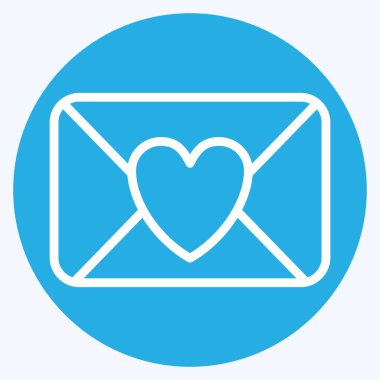 Simge Aşk Mektubu. Sevgililer Günü sembolüyle ilgili. Mavi gözlü. Basit dizayn edilebilir. Basit resimleme