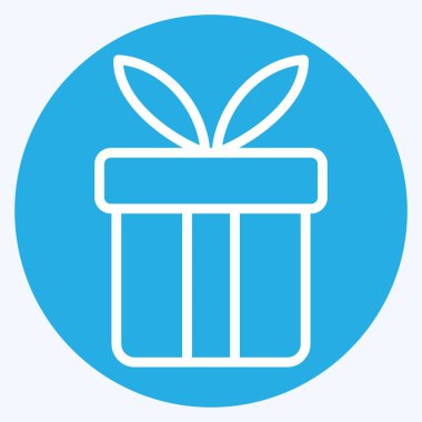 Icon hediye aşkı. Sevgililer Günü sembolüyle ilgili. Mavi gözlü. Basit dizayn edilebilir. Basit resimleme