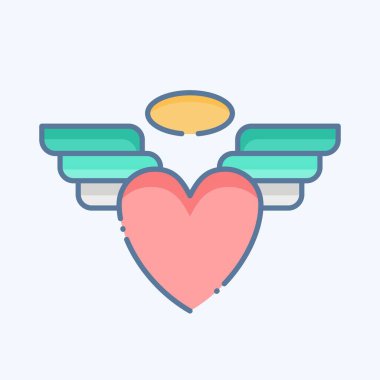 Simge açısı. Sevgililer Günü sembolüyle ilgili. Karalama stili. Basit dizayn edilebilir. Basit resimleme