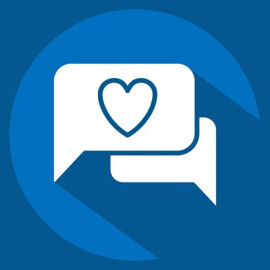 Simgesel Romantik Sohbet. Sevgililer Günü sembolüyle ilgili. Uzun gölge tarzı. Basit dizayn edilebilir. Basit resimleme