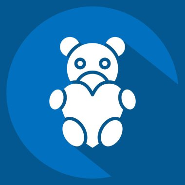 Simge ayıcık. Sevgililer Günü sembolüyle ilgili. Uzun gölge tarzı. Basit dizayn edilebilir. Basit resimleme