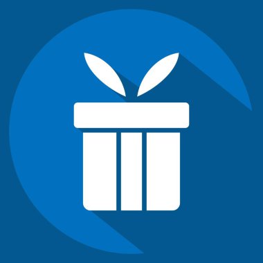 Icon hediye aşkı. Sevgililer Günü sembolüyle ilgili. Uzun gölge tarzı. Basit dizayn edilebilir. Basit resimleme