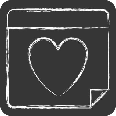 İkon Sevgililer Günü. Sevgililer Günü sembolüyle ilgili. Tebeşir stili. Basit dizayn edilebilir. Basit resimleme