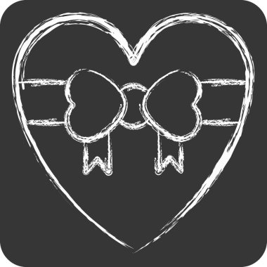 Simge Hediyesi. Sevgililer Günü sembolüyle ilgili. Tebeşir stili. Basit dizayn edilebilir. Basit resimleme