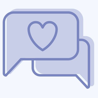 Simgesel Romantik Sohbet. Sevgililer Günü sembolüyle ilgili. İki ton stili. Basit dizayn edilebilir. Basit resimleme