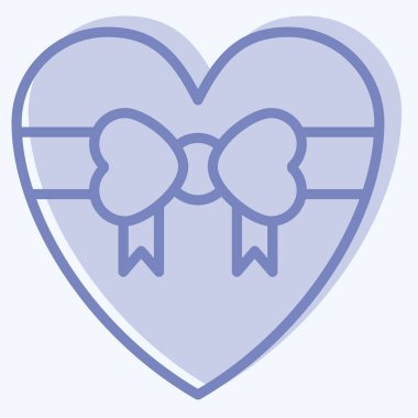 Simge Hediyesi. Sevgililer Günü sembolüyle ilgili. İki ton stili. Basit dizayn edilebilir. Basit resimleme