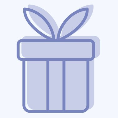 Icon hediye aşkı. Sevgililer Günü sembolüyle ilgili. İki ton stili. Basit dizayn edilebilir. Basit resimleme