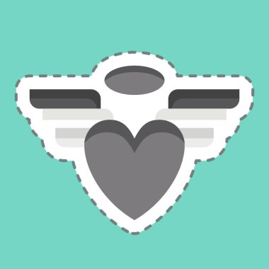 Çıkartma çizgisi Angle 'ı kesti. Sevgililer Günü sembolüyle ilgili. Basit dizayn edilebilir. Basit resimleme