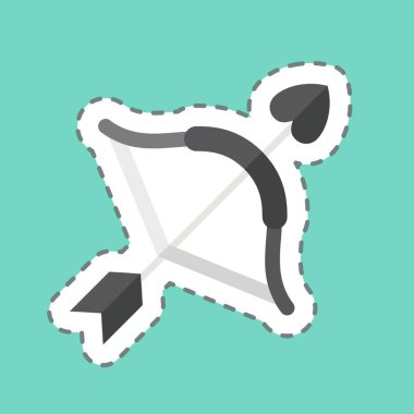 Çıkartma çizgisi Arrow 'u kesti. Sevgililer Günü sembolüyle ilgili. Basit dizayn edilebilir. Basit resimleme