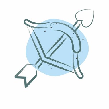 Simge oku. Sevgililer Günü sembolüyle ilgili. Renkli Leke Biçimi. Basit dizayn edilebilir. Basit resimleme