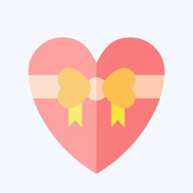 Simge Hediyesi. Sevgililer Günü sembolüyle ilgili. Düz stil. Basit dizayn edilebilir. Basit resimleme