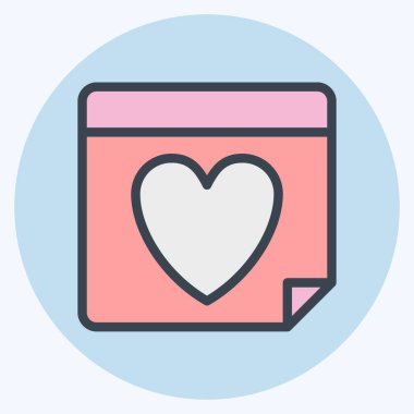 İkon Sevgililer Günü. Sevgililer Günü sembolüyle ilgili. renk arkadaşı stili. Basit dizayn edilebilir. Basit resimleme