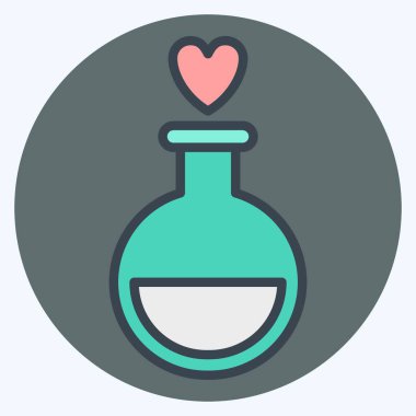 Simge Aşk İksiri. Sevgililer Günü sembolüyle ilgili. renk arkadaşı stili. Basit dizayn edilebilir. Basit resimleme