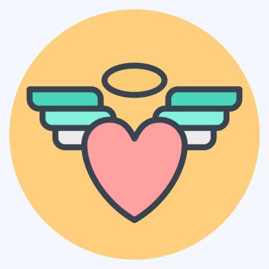 Simge açısı. Sevgililer Günü sembolüyle ilgili. renk arkadaşı stili. Basit dizayn edilebilir. Basit resimleme