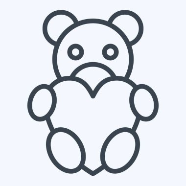 Simge ayıcık. Sevgililer Günü sembolüyle ilgili. Sıra tarzı. Basit dizayn edilebilir. Basit resimleme